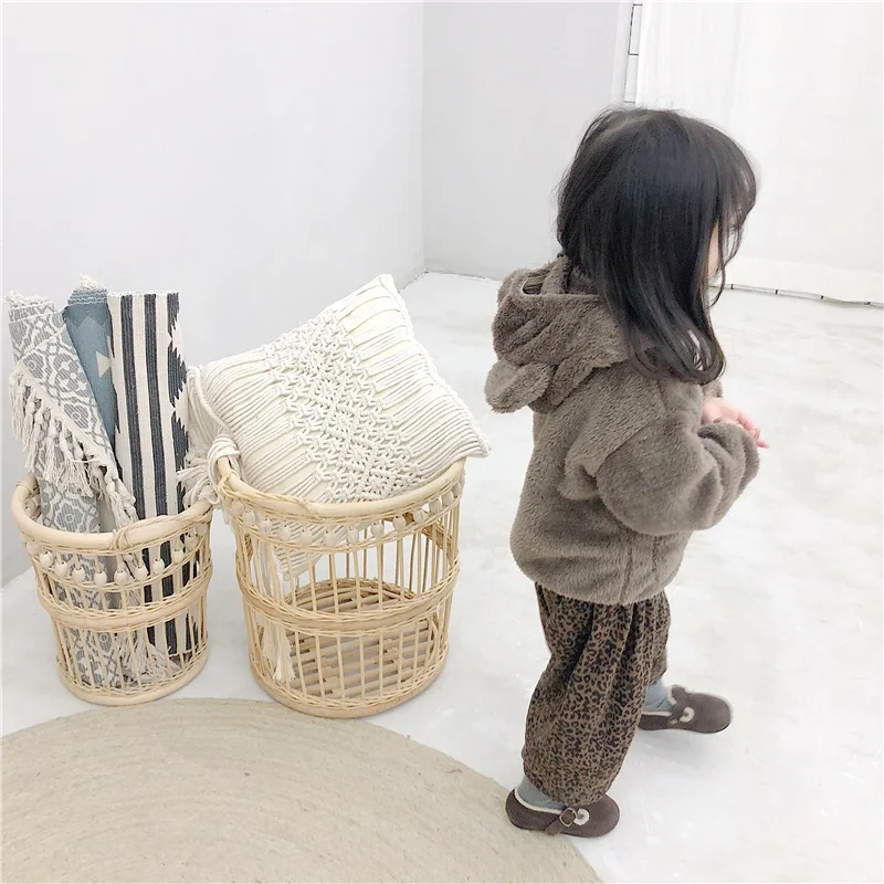 Детская одежда в Корейском стиле, стиль, INS, Детская куртка, шерстяной свитер+ отдельная шапка, комплект