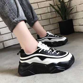 

autumn and winter wild sneakers explosion models female running shoes ins tide shoes black and white casual sports shoes ZZ-269