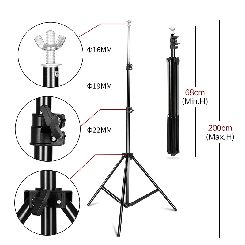  Photography Background Backdrop Stand Support System Kit for Photo Studio Photo Background Stand wi