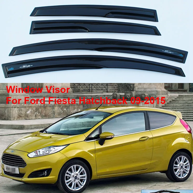 

4pcs Deflector-Cover Window Visor Shade Vent Wind Rain Deflector Guards For Ford Fiesta Hatchback 09-2015