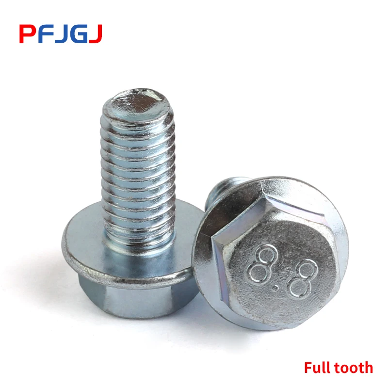 Peng Fa GB5789 оцинкованный 8,8 сорт шестигранный фланец поверхностный винт плоский фланец поверхностный винт M5M6M8M10M12 без зуба