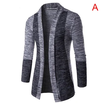 

Spring Autumn Men Sweater Slim Long Sleeve Knitted V-Neck Cardigan Trench Coat Jackets Business Tops Casual Tops 9