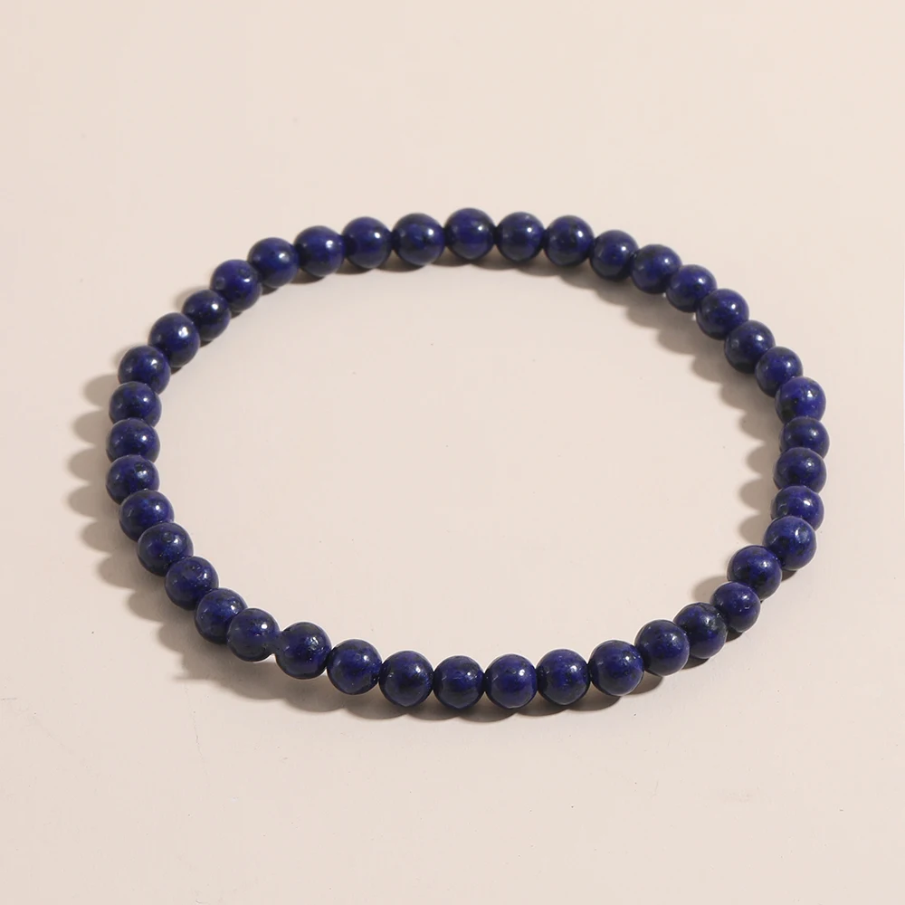 

OAIITE 4mm Lapis Beads Bracelet Men Mini Gem Energy Bracelet Trendy Design Natural Stone Beaded Bracelets Drop Shipping