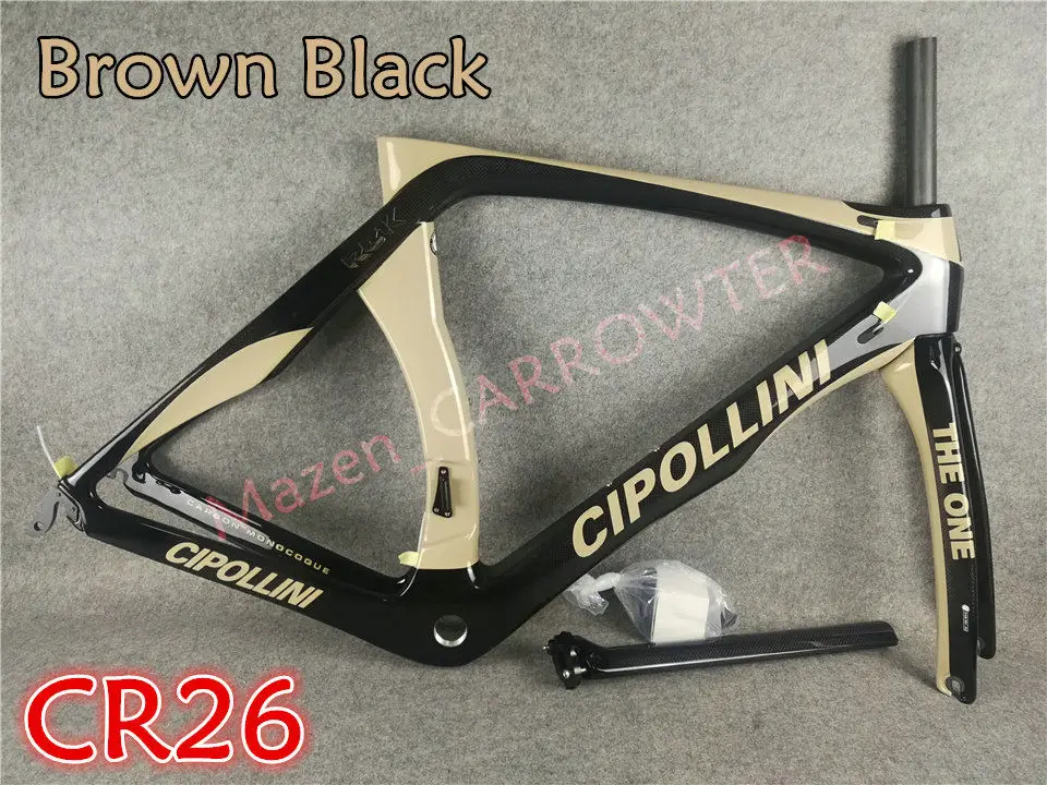 Just CR26 Коричневый, черный труба из углеродистого волокна 3K глянцевый MCipollini RB1K одной карбоновые рамы руль седло клетки бутылки 50 мм углеродного глушитель выхлопной трубы комплект колес Novatec A271 концентраторы - Цвет: Just CR26