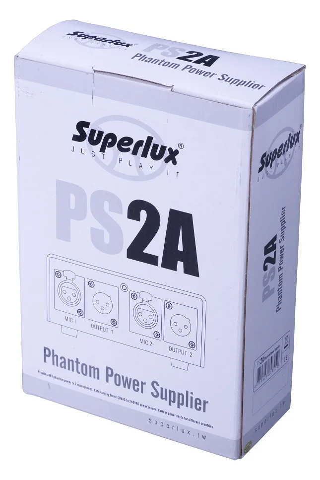 Superlux PS2A 48V двухканальный фантомный источник питания подходит для 48V конденсаторный микрофон для записи