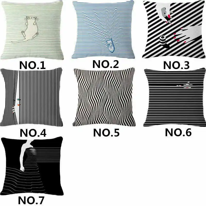

Fashion Case Decor Cushion Pillow Cotton Linen Cover Sofa Home Throw 18" Zebra-stripe