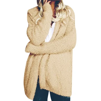 

Hooded Coat Faux Fur Zipper Coat Women Oversize Fleece Soft Jacket Thick Long Sleeve Plush Bomber Teddy Bear Jackets