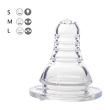 Chupete de silicona suave para bebé, pezón de repuesto para recién nacido, botella de leche de alimentación de tamaño estándar, S/M/L