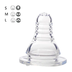 S/M/L Baby Soft Silicone Pacifier Replacement Nipple for Newborn Standard Size Feeding Milk Bottle