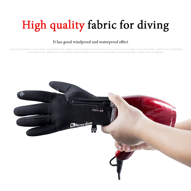 Winter Men Women Thermal Ski Skiing Gloves Thermal Fleece Waterproof Snowboard Gloves Touch Screen Snow Motorcycle Warm Mittens