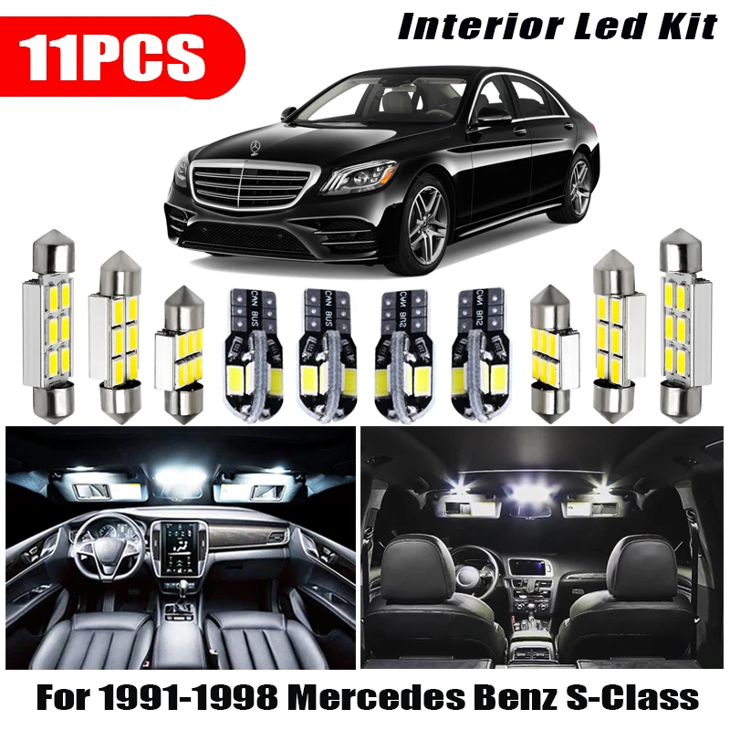 Для 1991 1998 Mercedes Benz S Class 11x Canbus безошибочный светодиодный светильник для интерьера