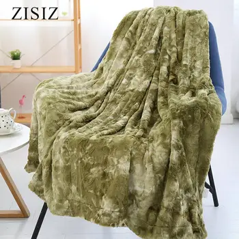 

ZISIZ Soft Warm Bedding Blanket Faux Fur Throw Blanket For Bed Sofa Couch and Living Room Suitable for Fall Winter and Spring
