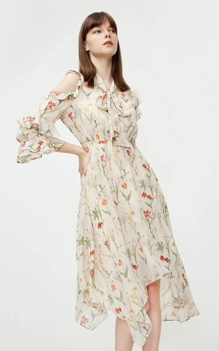 Vero Moda женское платье со шнуровкой и оборками с рукавами 3/4 | 31917C553