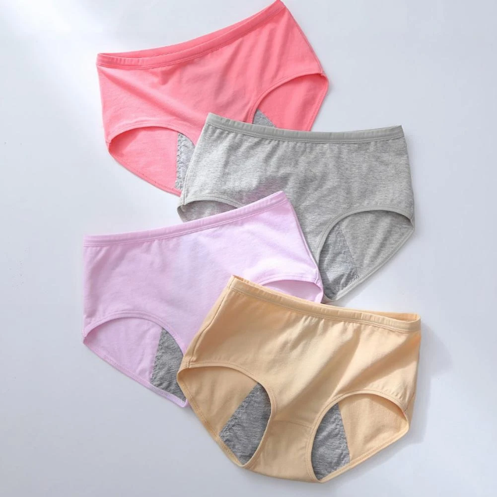 interior fisiológica para mujer, ropa interior de cintura media alta, cálida, de algodón, para Palacio, antes del período menstrual, prueba de fugas y antibacterias, U6 x 2|Bragas para mujer| -