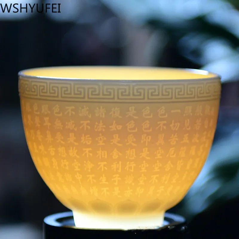 

New style White porcelain teacup Kung Fu Pu'er teacup High-end travel convenience tea set Household drinking utensils WSHYUFEI
