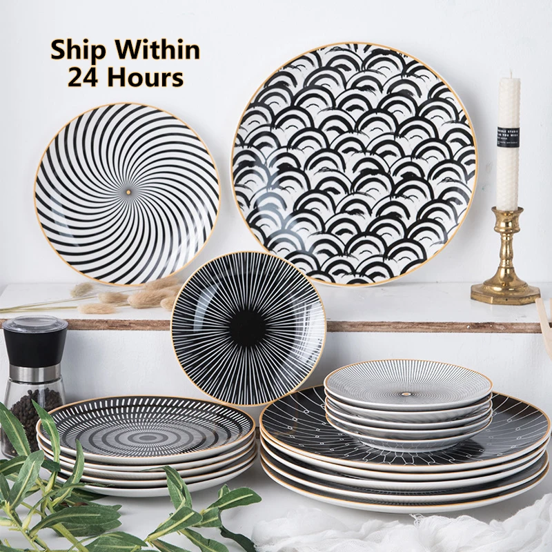 Platos Vajilla Vajilla 12 Piezas Juego De Platos De Mu00e1rmol De