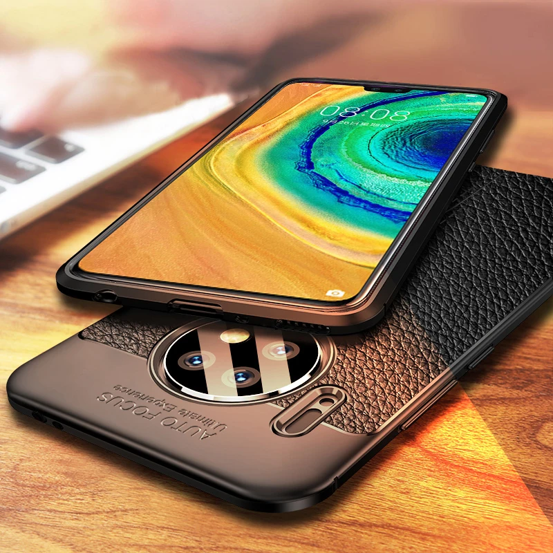 

For Huawei Mate 30 Pro Case Leather Style Cover Durable TPU Phone Case For Huawei Mate 30 Cover 360 Full Protection Bumper