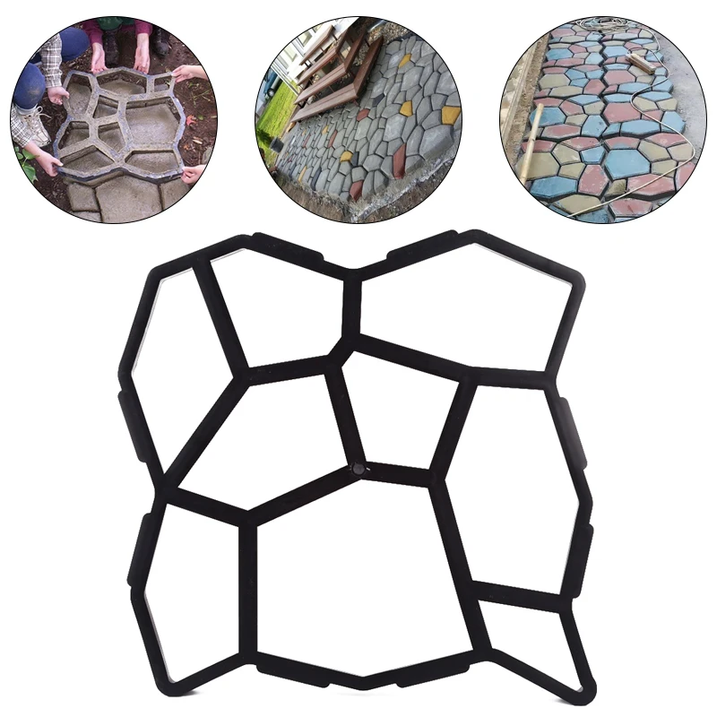 

Paving Mold 50*50 Black Driveway Pavement Stone Stepping Concrete Mold Cement Mold DIY Durable Sturdy