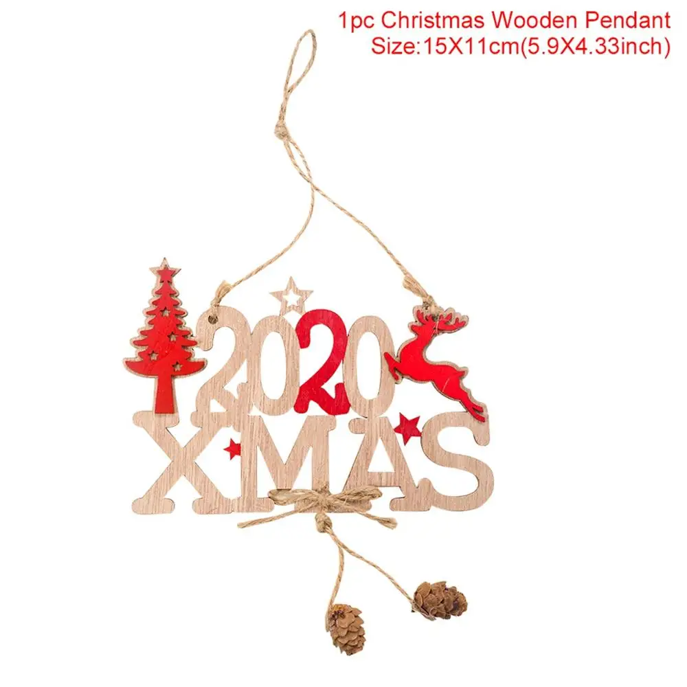 Wooden Ornaments 11 Деревянная Рождественская дверная тарелка, елочные украшения для дома, веселое Рождество,, рождественские украшения, Navidad Noel, Рождественская Новогодняя - Цвет: Wooden Ornaments 11