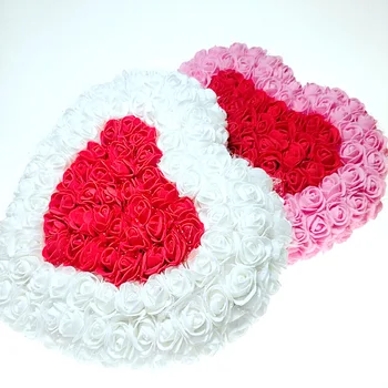 

1pc 28x29x7cm Artificial Foam Rose Heart Wedding Car & Wall Door Party Home Decorations Valentine's Day Present