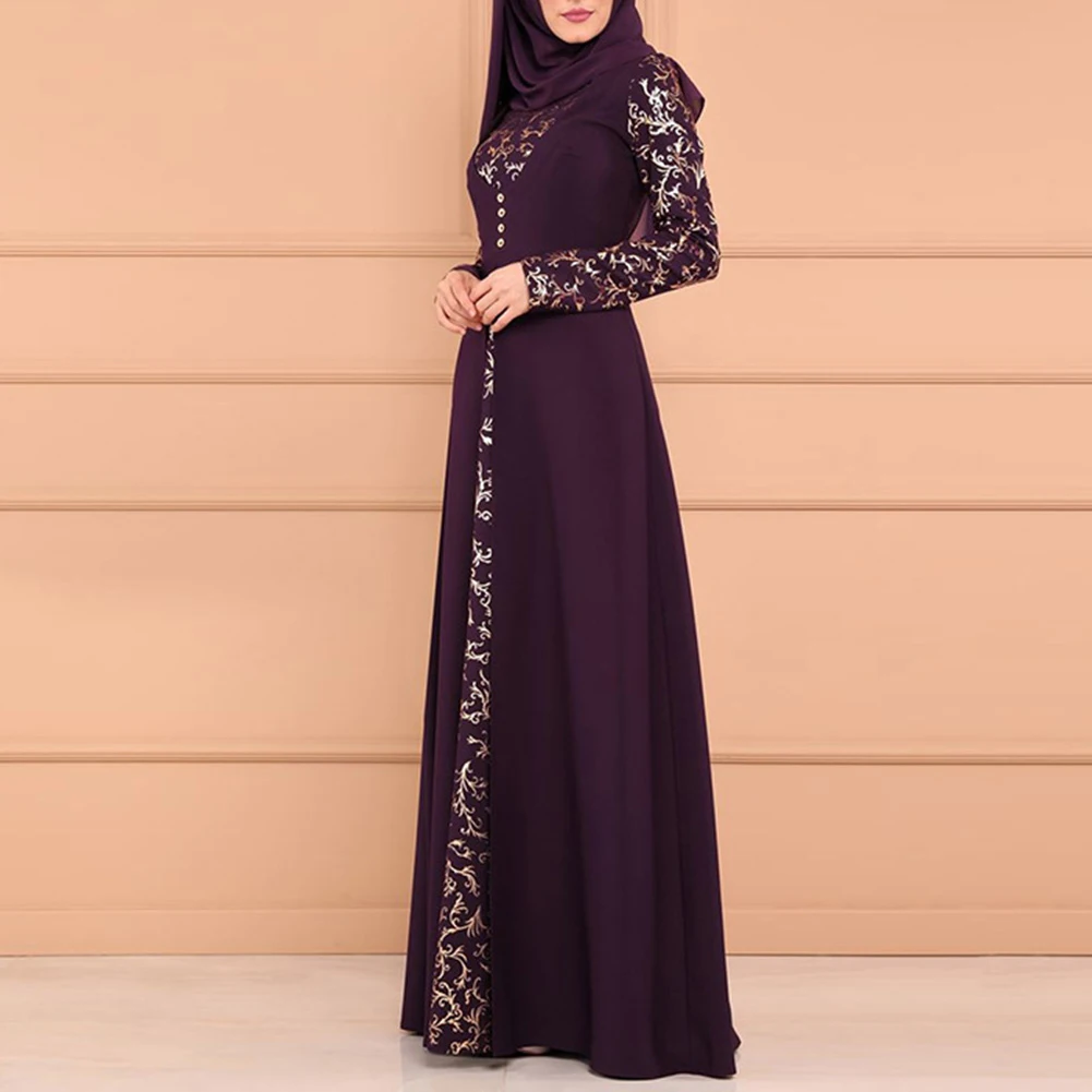 Вечерние элегантные мусульманские женские платья с длинным рукавом Дубай Макси-платье типа кафтан без хиджаба для дам Элегантные Очаровательные платья хит