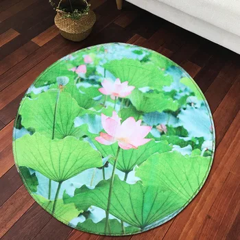 

Kid's Room Crystal Down Round Carpet Office Soft Chair Cartoon Soft Cute Non-slip Printing Land Mat Bathroom Floor Rug