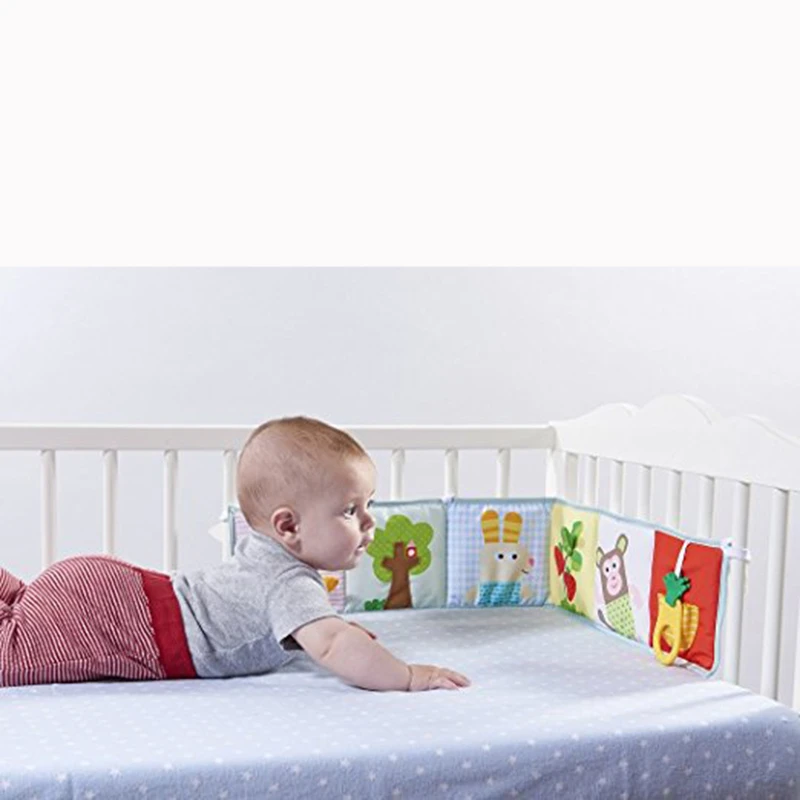 Baby Toys Crib Bumper Newbron Cloth Book Infant Rattles Knowledge Around Multi-Touch Colorful Bed Bumper Baby Toys 0-12 Months