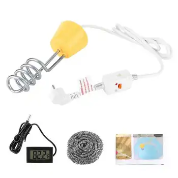 激安 浸漬給湯器ボイラー電気フローティングサスペンション加熱ロッドw/測温器euプラグ 220-250vポータブル水ヒーター