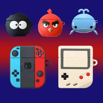 

Silicone Earphone Case for Apple Airpods Case Wireless Bluetooth Earphones for Nintend Switch Game Console Soft Case Cover