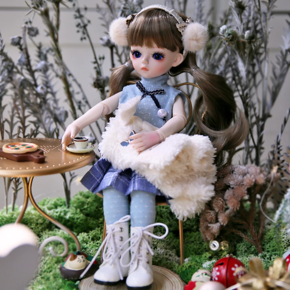 UCanaan 1/6 BJD Doll 18 Ball Joints Toy With Full Outfits Clothes Wig Shoes Makeup 30CM Girls Dolls Children Christmas Xmas Gift