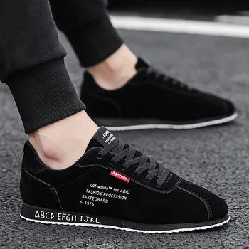 

Fall 2019 Korean version of men's shoes social spirit guy Agam shoes casual Joker red fashion walking shoes