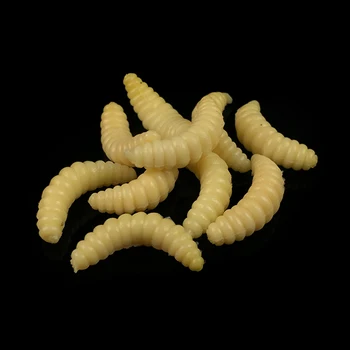 

100pcs 2.4cm Smell hand pole bait fishing lure soft bread bug bionic grubs trout lure soft bait hot Smell Hand Pole Bait Carp 8