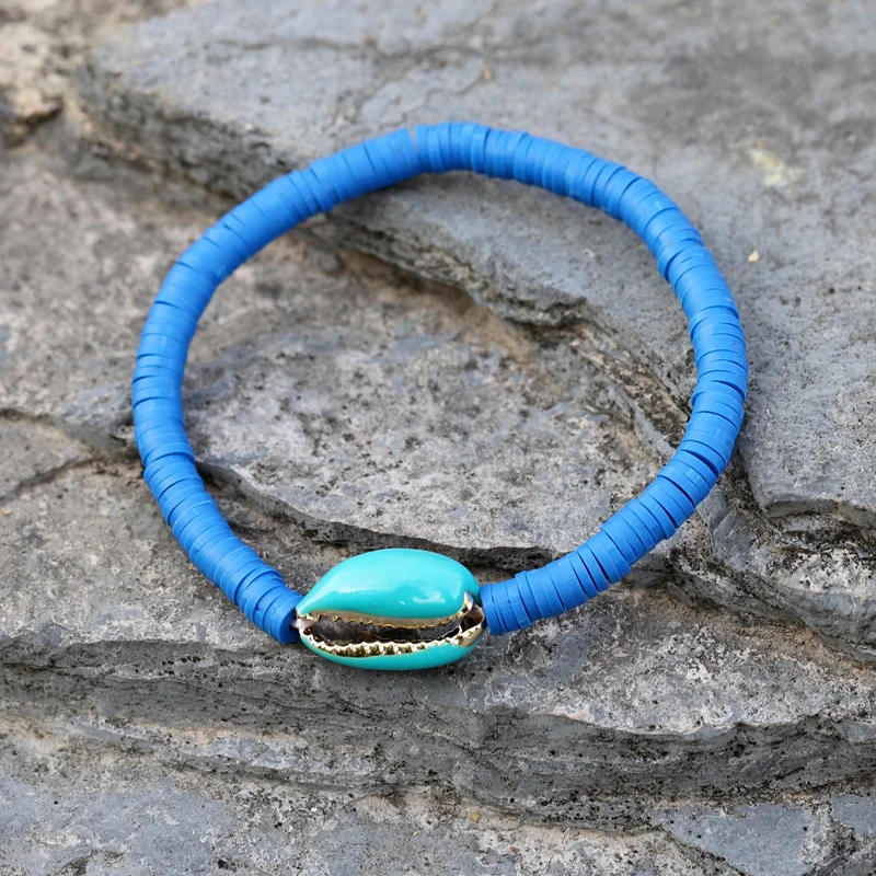 B527a VONNOR Handmade Fashion Fimo Bracelets for Women Jewelry boho Shell Stone Crystal Strand Bracelet Femme Accessories - Окраска металла: B527a