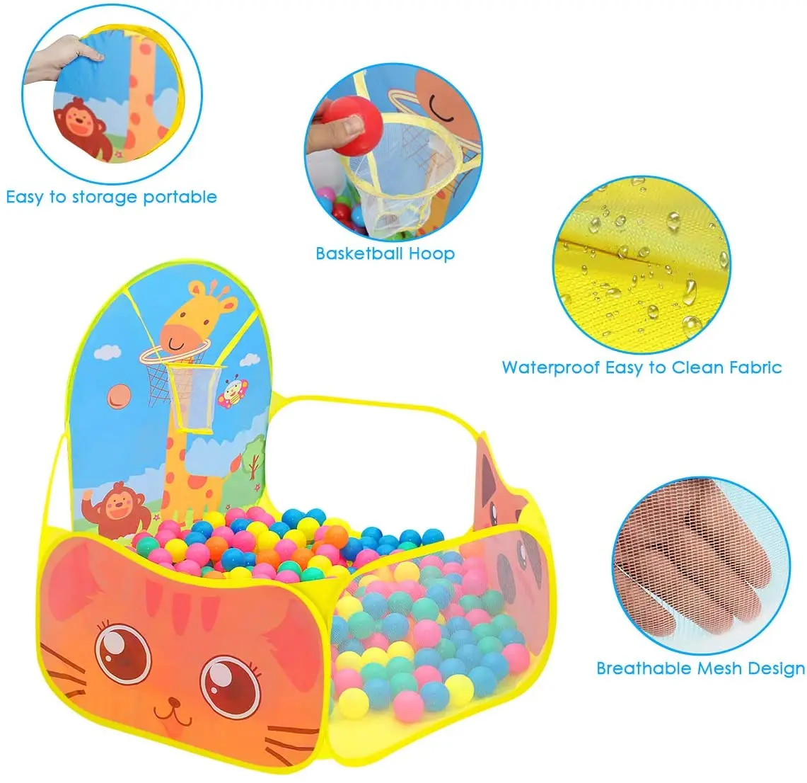 1.2M Portable Baby Playpen Ball Pool Kids Playground Balls Dry Pool with Basketball Hoop Folding Large Child Ballenbak Toys 3 1.2M Portable Baby Playpen Ball Pool Kids Playground Balls Dry Pool with Basketball Hoop Folding Large Child Ballenbak Toys 3