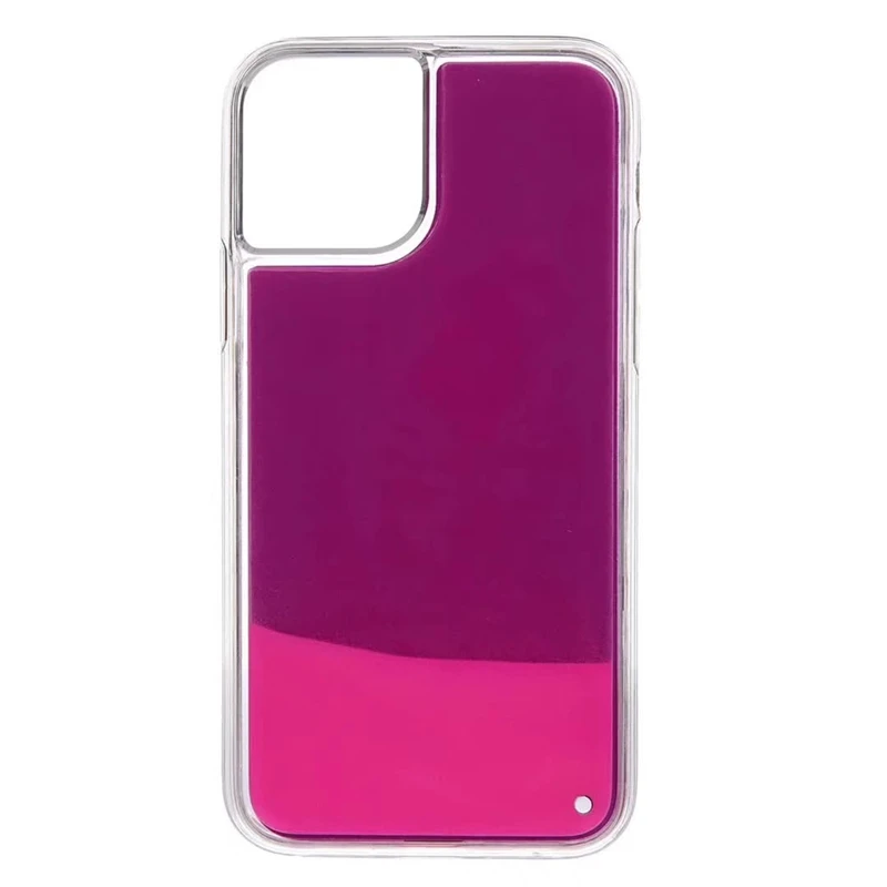 Purple Светящийся чехол с неоновым песком для Iphone 11 Pro 11 Pro Max 11 6 7 8 plus X XR XS Max чехол блестящая Жидкостная динамика зыбучий песок чехол для телефона - Цвет: Purple