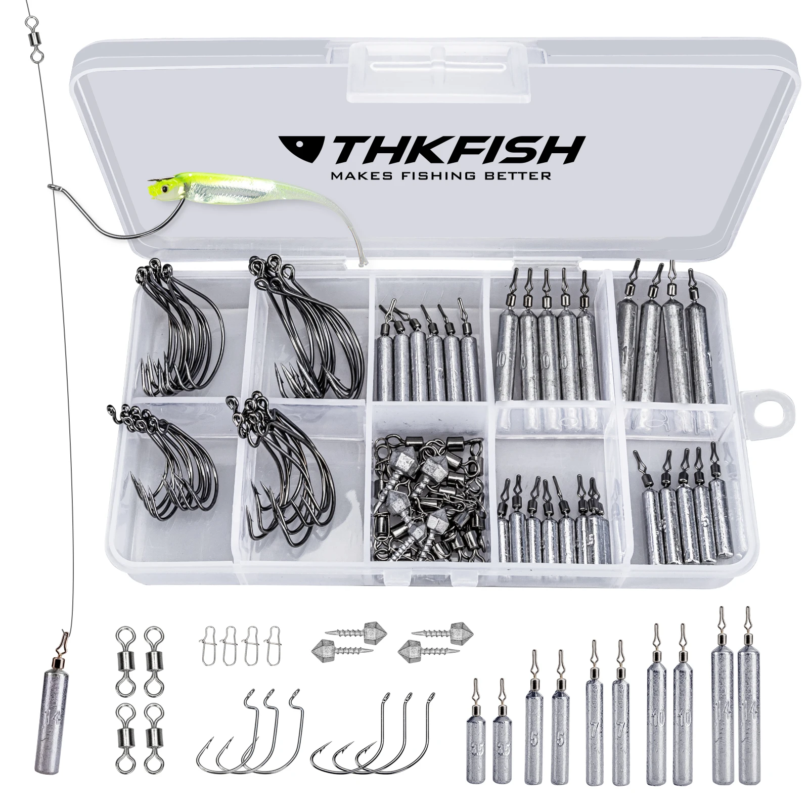 Thkfish Nostaly Rig Pesi Ganci Girelle Snap Set Accessori Da Pesca Drop Shot Rig Sinkers Bass Fishing Tackle