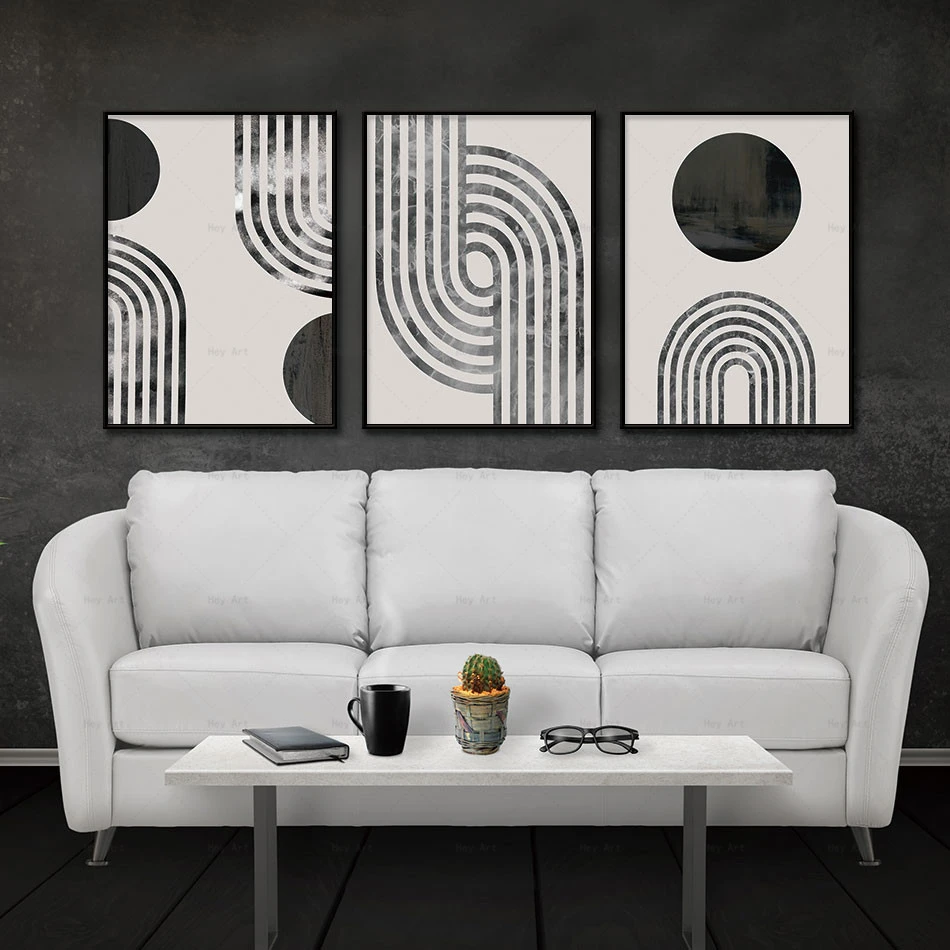 Hd Print Minimalist Black White Poster Canvas Painting Wall Art Line Circle Geometry Pictures Living Room Decor Drop Shipping Painting Calligraphy Aliexpress