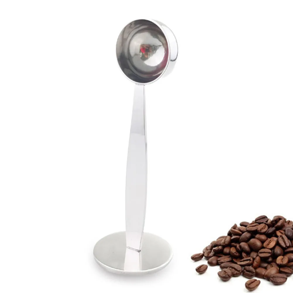 

2 in 1 Durable Stainless Steel Coffee Scoops Coffee Bean Powder Mashed Scoop Multipurpose Tamping Measuring Spoon