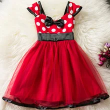 Новинка г.; платье для маленьких девочек с Минни Маус; детские мини-костюмы в горошек; детская праздничная одежда для дня рождения; балетная одежда; летние платья принцессы