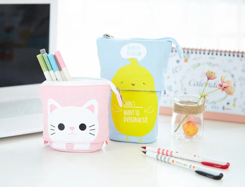 Cute Unicorn Pencil Case School Pencil Case for Girls Boys Penal Pen Box Cat Telescopic Stationery Bag Kit Large Pouch Supplies