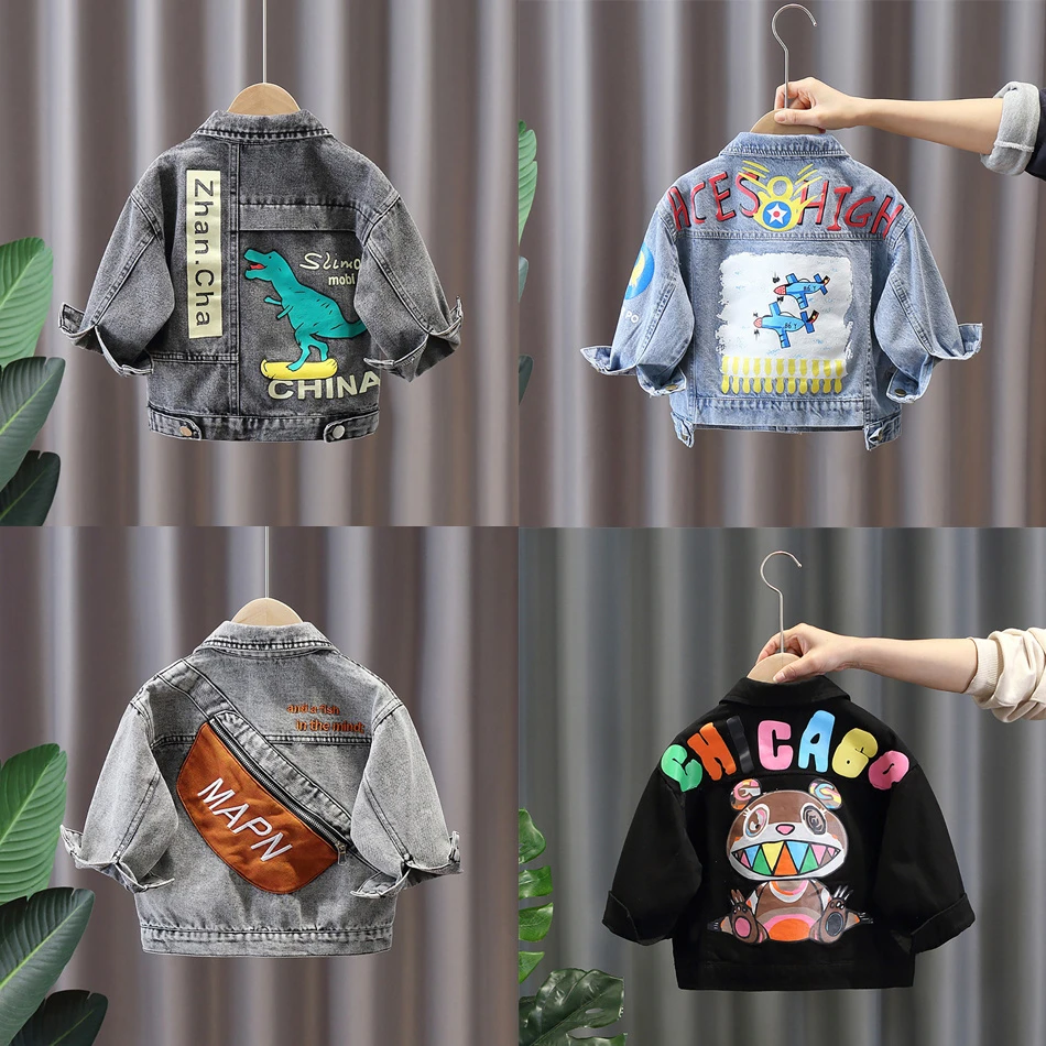 de primavera para niños y niñas, bordadas con dibujos animados, jyf, 2 y 8 años|Chaquetas y abrigos| - AliExpress