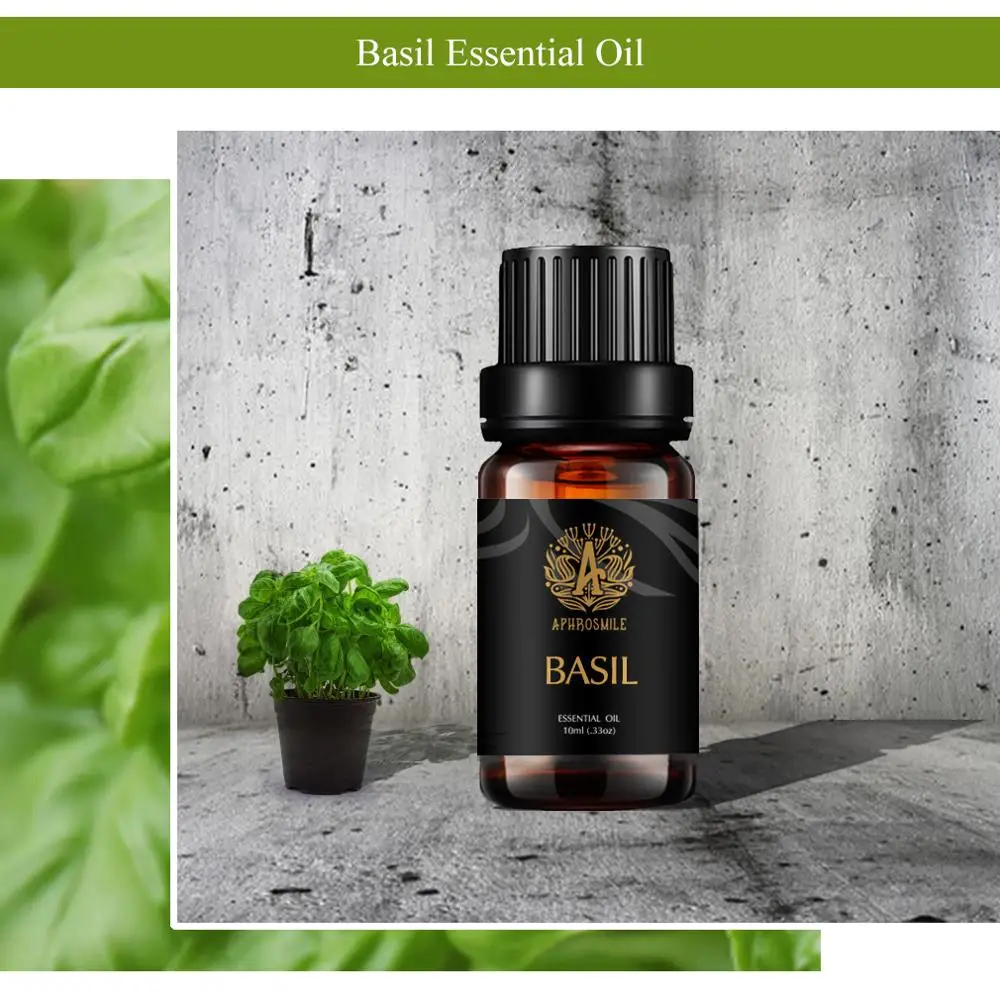 

1pc 10ml Basil Essential Oil Relieve Stress for Humidifier Fragrance Lamp Air Freshening Essential Oil Water-soluble oils