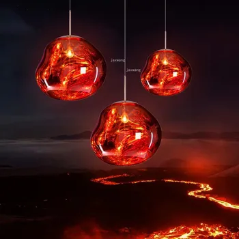 

Modern Glass Luster Lamp Ceiling Chandelier Living Room Light Fixture Melt Lava LED Chandeliers Hanging Ceiling Lamps