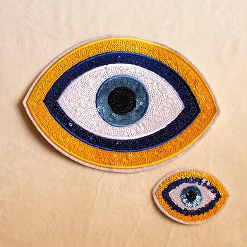 

Fashion Evil Eye Accessories Reversal Sequined Sew on Patches for Clothes Reversible Sequins Lips Patch Applique DIY Sewing Part