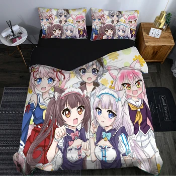 

Game Nekopara 3D Bedding Set Duvet Covers Pillowcases Comforter Bedding Sets Bedclothes Bed Linen bedding sets 04