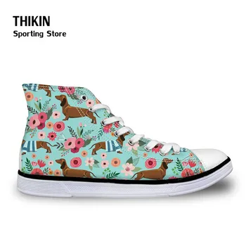 

THIKIN Kawaii Dachshund Dog Print Sneakers for Children Running Toddler Shoes Girls Boys Flat Shoes Football Boots Sport Shoes
