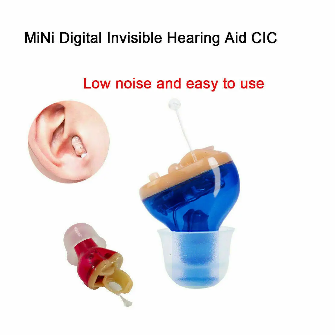 

New Mini Invisible In Ear Hearing Aid Aids CIC Small Sound Voice Amplifier Enhan