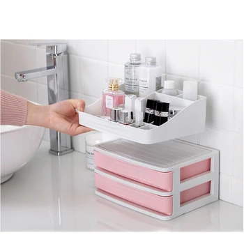 

Household Storage Box Plastic Cosmetics Separated Cabinet Box Bedroom Jewelry Finishing Racks