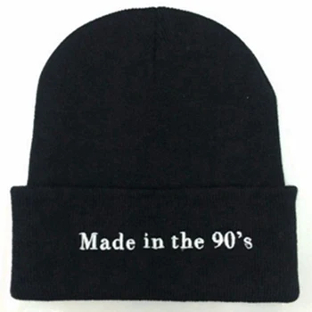 

WZCX Fashion Made In The 90'S Alphabet Embroidery Beanie Unisex Keep Warm New Elasticity Personality Winter Hat Ski Cap