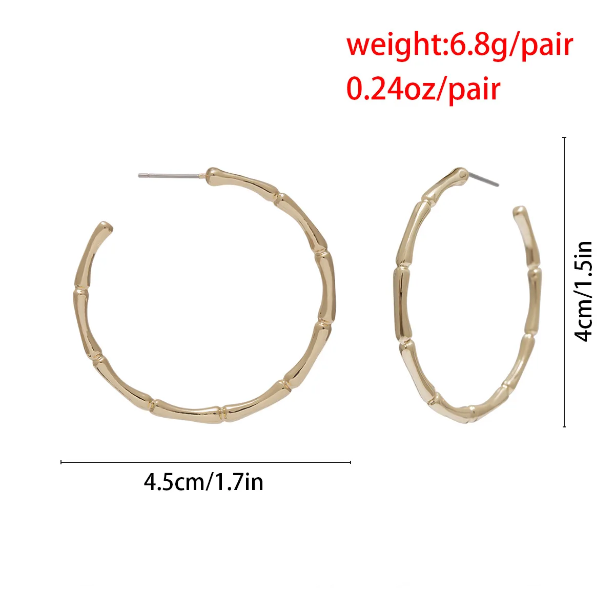 Simple Trendy Fashion C Shape Hoop Earrings for Women Metro Retro Punk Geometry Round Earrings Jewelry Wedding Party Gifts